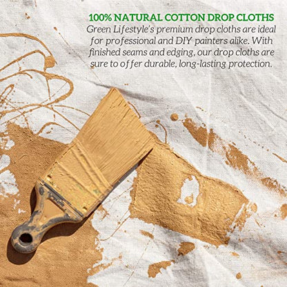 All Purpose Canvas Drop Cloths - Drop Cloth for Painting, Floor Cover, Heavy Duty Protection for Furniture & Surfaces, Reusable Painters Canvas Tarp for Renovation & Home (2 Pack 4x12) - size: 2 Pack - 4x12
