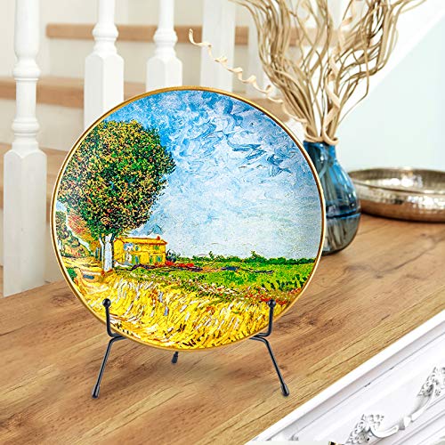 Mocoosy 4 Pack 8 Inch Improved Anti-Slip Plate Stands for Display | Plate Holder Display, Picture Frame Holder Stand, Black Iron Easel Stands for Photo, Decorative Plate, Tablets and Table Art - size: 8 Inch