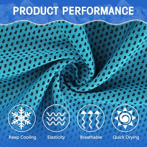 Hosuly 150 Pack Cooling Towels Bulk 40 x 12 Inch Large Chilly Breathable Sweat Sports Cold Towels Sublimation Microfiber Ice Neck Rag for Hot Weather Workout Gym Team Gift (Blue) - color: Blue