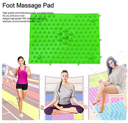Foot Massage Mat Acupressure Mat Reflexology Walking Toe Plate Massage Pad Bathroom Yoga Anti-Slip Outdoor Game 4PCS (Green) - color: Green-4pcs