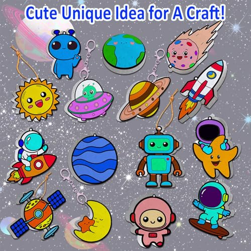 mom&myaboys 3D Aqua Puff Art Kit for Kids - Mess-Free Magic Water Painting Craft, DIY Color & Inflate Animals Activity, Creative Travel Gift for Girls & Boys Ages 4-10 (Outer Space) - style: outer space