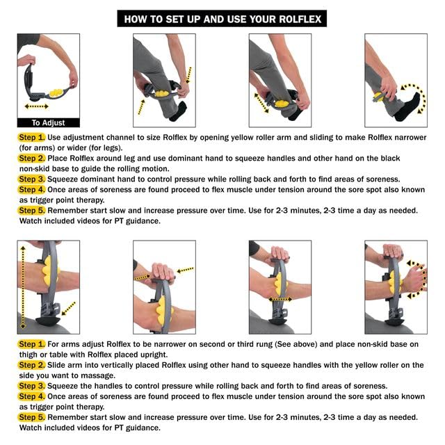 Rolflex Arm & Leg Massager Roller – Muscle Roller to Address Golfer’s Elbow - style: Rolflex