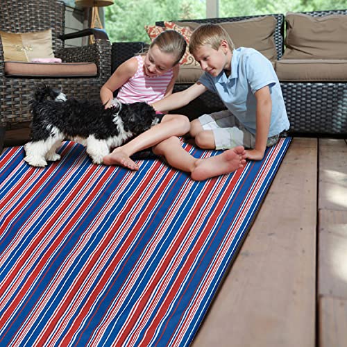 Beach Blanket Picnic Mat Outdoor Picnic Blanket Extra Large Sand Proof Waterproof Portable Beach Chair Mat for Adult Camping Hiking Travel Park Law Grass - color: Red Blue Lines