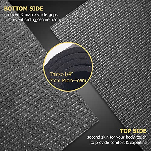 GXMMAT Large Yoga Mat 12'x6'/10'x6'/6'x8'(7mm) - color: Black Real, size: 6*12 FT