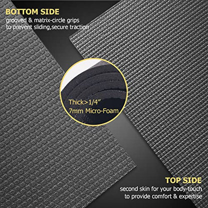 GXMMAT Large Yoga Mat 12'x6'/10'x6'/6'x8'(7mm) - color: Black Real, size: 6*12 FT