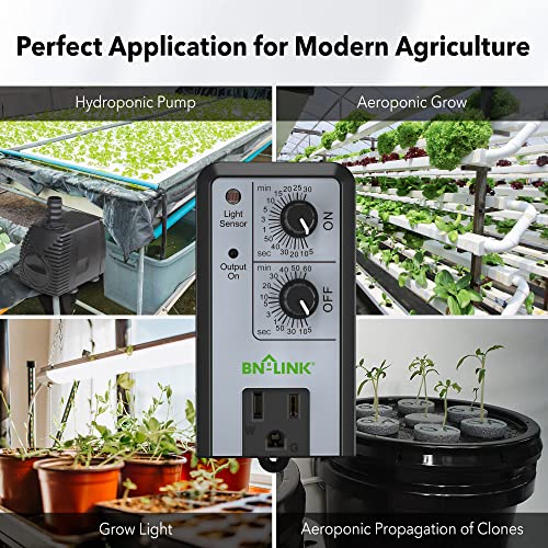BN-LINK Short Period Repeat Cycle Intermittent Timer, Interval Timer - Day, Night, or 24 Hour Operation, Photocell Light Sensor Dusk to Dawn for Hydroponics Aquaponics Aeroponics (Pack of 2) - size: U97A (Pack of 2)