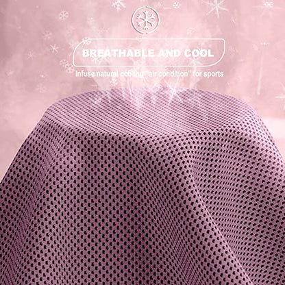 Pack of 20 Cooling Towel 40x12'' Ice Towel for Neck and Face Microfiber Chilly with Bag Breathable Yoga Gym Stay Cool Towels Sweat Rag for Workout Running Camping Pilates Beach, Pink - color: Pink