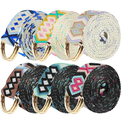 6 Packs Yoga Strap for Stretching Yoga Belt Adjustable Straps for Non Elastic Stretching Strap Exercise Straps for Pilates - color: Geometric Style