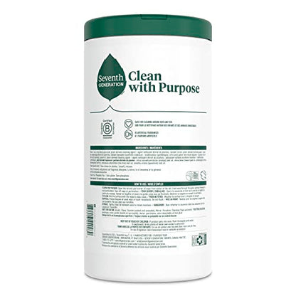 Seventh Generation Multi Surface Wipes All Purpose Cleaning Lemon Zest scent with 100% Essential Oils and Botanical Ingredients 70 count, Pack of 6 - size: 70 Count (Pack of 6)