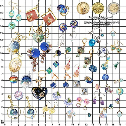 FUNSHOWCASE Cabochon Gem Silicone Mold 2 Trays for Resin Casting Jewelry Making - color: 176 Cavities 38 Designs