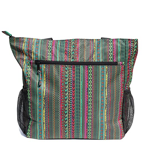 ESVAN Original Floral Water Resistant Large Tote Bag Shoulder Bag for Gym Beach Travel Daily Bags Upgraded - color: [A] G