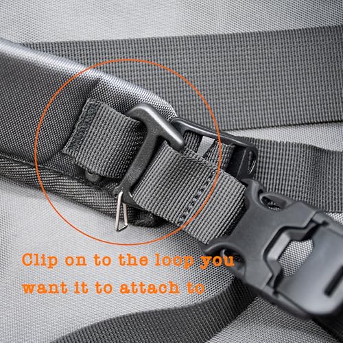 33” Long Tactical Backpack Straps with Quick Release Buckle, Heavy Duty Adjustable Attachment Straps, Tightening & Add On Belt for Sleeping Bag, Tent, for Hiking, Cycling – 2 Pack Black