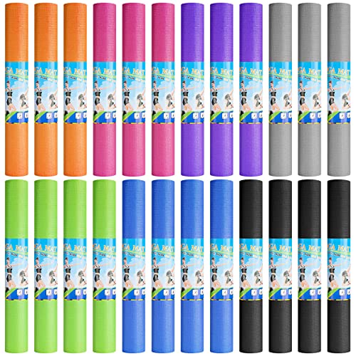 Funtery 3 mm Thin Yoga Mats Bulk, 68 x 24 Inches Lightweight PVC Exercise Mats Non Slip Workout Fitness Pads for Yoga Pilates Stretching Classes Gym Home Studio - color: Multiple Colors