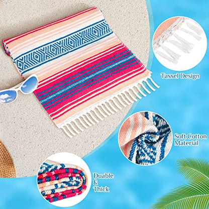 Oudain 3 Pack Mexican Blankets and Throw 45‘'x70‘', Fresh Color - color: Fresh Color