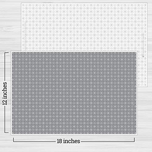 Gray and White Disposable Placemats for Baby, Toddlers, Children and Adults - Sticky Toppers for Tables - Restaurant, Travel, Airplane Tray Covers, Schools - 40 Pack - color: Gray/White