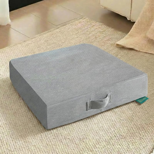 20 inches Meditation Floor Pillow Square Large Floor Cushions for Adults, Thick Memory Foam Seat Cushions for Yoga, Living Room, Sofa, Tatami, Bay Window Gray - color: Gray, size: 20*20*5inch