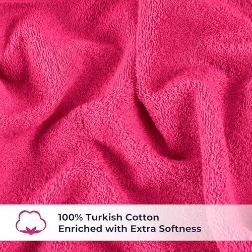 NUKURA 12” x 40” Gym Sweat Towel, 450 GSM, 100% Cotton, High Absorbency, Extra Soft & Quick Dry Workout, Yoga, Pickleball, Padel, Fitness Towel – Pink - color: Pink