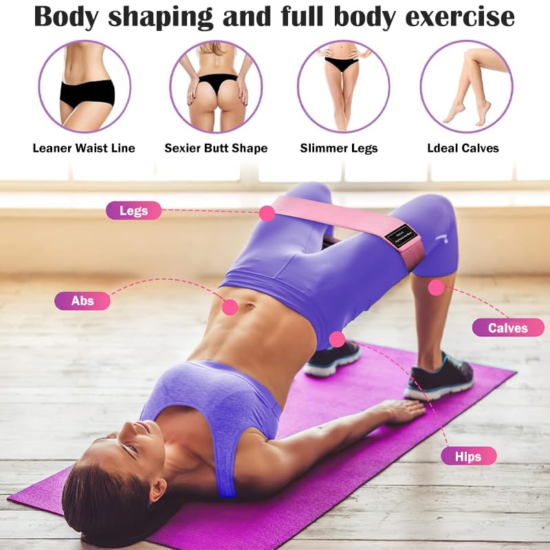 Premium Fabric Resistance Bands Set for Women (3-Pack or 6-Pack) – Non-Slip Workout Bands for Glutes, Legs & Hips – Elastic Booty Bands with Carry Bag, Ideal for Home Fitness, Yoga & Pilates