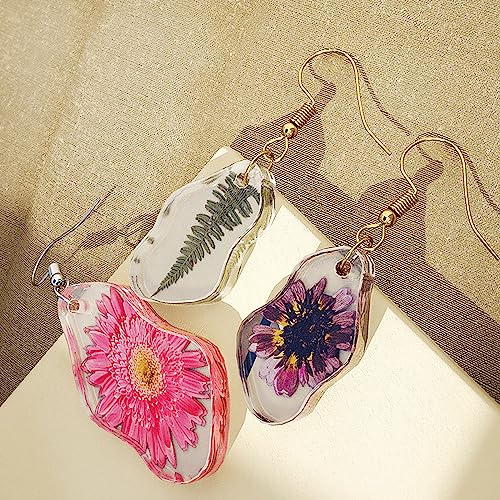 Attuslla Resin Molds - Silicone Earring Moulds with Ear Hooks and Jump Rings for DIY Epoxy Resin Jewelry Making - color: Style 11