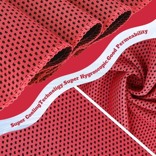 Honoson 30 Pack Cooling Towels for Neck and Face, 27 x 16 in, Scarlet Red - color: Scarlet Red