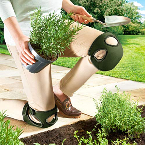 2 Pack Gardening Knee Pads Soft Comfort Kneeler Knee Protective Cushions Ultra Thick Memory Foam Anti-slip Adjustable Knee Braces Kneepads for Gardener Cleaning Kneeling Scrubbing Floors Work Pruning (Army Green) - color: Army Green
