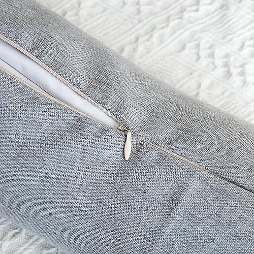 Buckwheat Neck Support Pillow Cervical Neck Cylinder Bolster Pillow,Buckwheat Hulls Adjustable Roll Pillow,Neck Pain Relief for Back and Side Sleepers Round Pillows for Lunch Break Grey, 6*15 inch - color: Grey