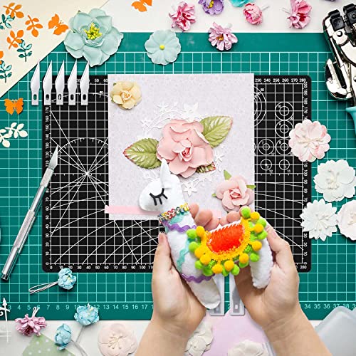 Anezus Exacto Knife with Hobby Mat for Crafts, Self Healing Cutting Mat Hobby Knife with 30 PCS Exacto Blades Precision Knife for Art and Crafts Paper Scrapbooking Stencil (Black) - color: C. Black