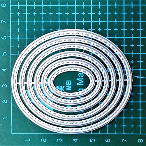 Metal Die Cutting Dies for DIY Scrapbooking Photo Album Decorative Embossing Folder Stencil (6Pcs Oval) - style: Oval