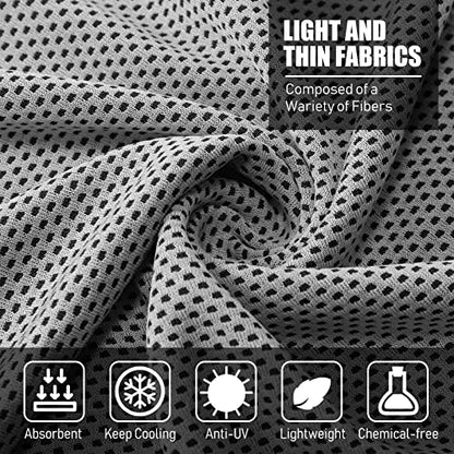 BBTO 100 Pack Cooling Towel Bulk - color: Black Gray, size: 32 x 12 Inch