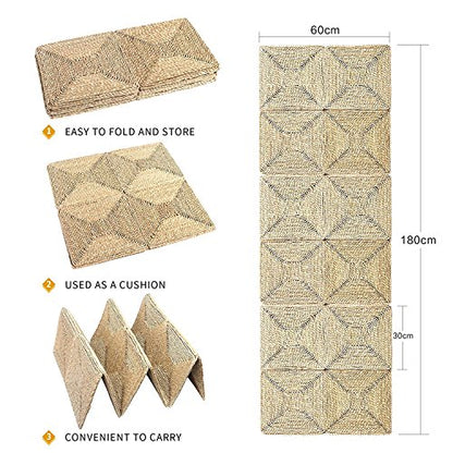 HUAWELL Hand Woven Floor Pillow Cushion Seating Throw Cover Decorative (70.8 * 23.6 Inch) - size: 70.8*23.6 Inch