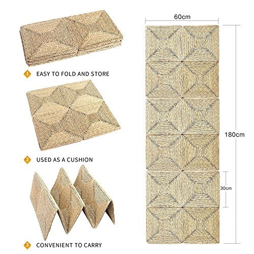 HUAWELL Hand Woven Floor Pillow Cushion Seating Throw Cover Decorative (70.8 * 23.6 Inch) - size: 70.8*23.6 Inch