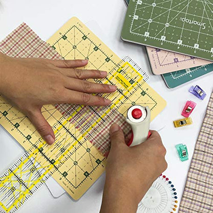 SMARTOP 14"x14" Rotating Self Healing Cutting Mat, Non-Slip Non-Reflective, Good for Quilting, Sewing, Crafts, Scrapbooking, Molandi Pink