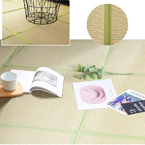 Nisorpa 71'' x 71'' Japanese Tatami Mat Igusa Tatami Mattress 0.47'' Thick - color: Green