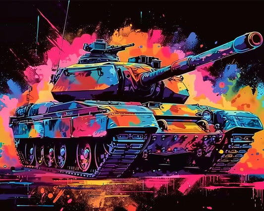 DIY Colorful Tanks Paint by Number Kits 16 x 20 inch Canvas Watercolor Painting by Number for Kids Students Adults Beginners with Brushes Acrylic Pigment Perfect for Home Decor(Without Frame) - color: Artwork 06, size: 16''x20''(without frame)