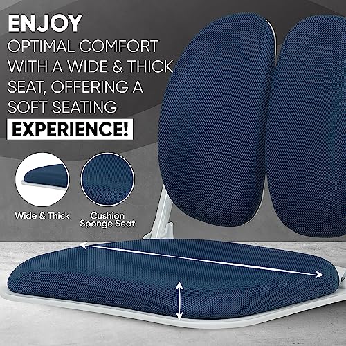 Ergonomic Dual-Backrests Floor Chair with Back Support (Blue) | Reduce pressure on your back by up to 50% - color: Blue