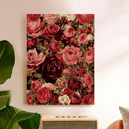 ZRIZQ Flowers Paint by Numbers Kit for Adults Beginner,Roses,16x20 | Full set with wooden brushes,rolled canvas,rich paints.Calming activity.Beginner friendly.Just open and paint. - color: 16"X20"Rolled Canvas(Without Frame)-Roses