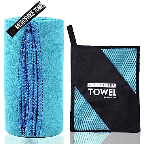 Microfiber Travel Towel, Quick Dry Camping & Gym Towel. Compact - color: Marineblue, size: XXL:40"×72"