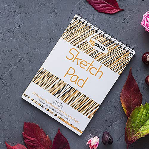Reskid Sketch Pad (9 x 12 inches) - 50 Sheets, 2-Pack - Kids Drawing Paper, Drawing and Coloring Pad for Kids, Kids Art Supplies