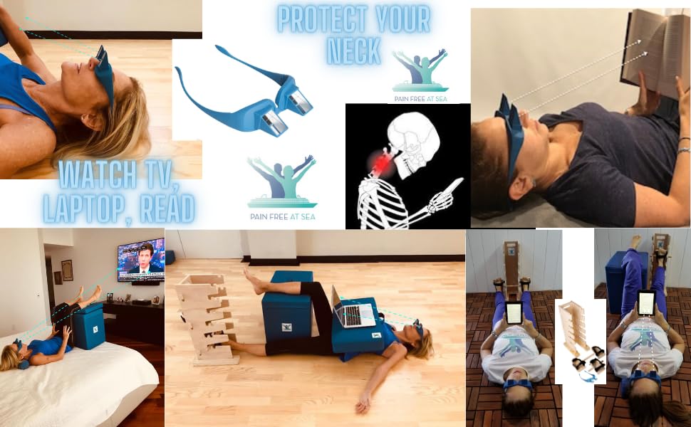 Pain Free-Posture Multi-Positioning TOWER & Blue Prism Glasses (Includes Single & Double Pedal)- INTENDED for POSTURE EXERCISES, YOGA-New & Improved with Upgraded & Better Made Pedals- Thicker & Sturdy-Safe & Easy to Use-HIp Flevor Release-Neck Hip Lower