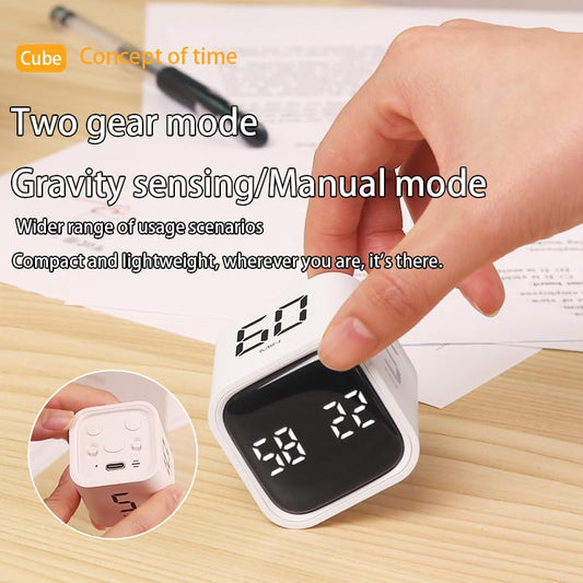 EooCoo Pomodoro 타이머 큐브, 소형 중력 타이머, 5 10 30 60분 프리셋 - style: 디지털 디스플레이