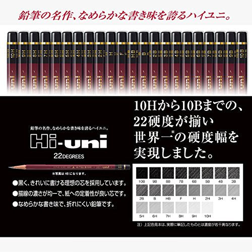 Uni Wooden Pencil, 6B, Box of 12 (HU6B) - style: 6B