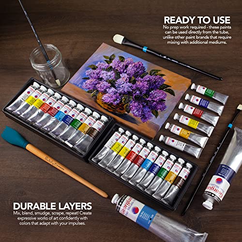 Daler Rowney Georgian 6-Tube Starter Water Mixable Oil Paint Set - Art Paints for Canvas Paper and More - Oil Painting Supplies for Artists and Students - Artist Oil Paint for Any Skill Set - style: 6 Pack