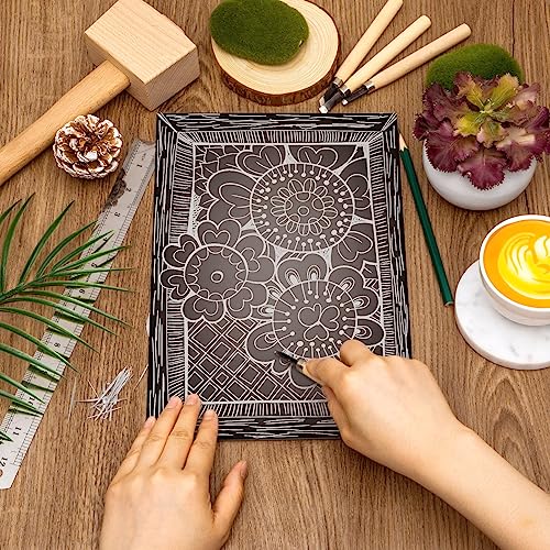 Yeaqee 4 Pcs 8 x 10 Inch Linoleum Blocks for Printmaking, Gray - color: Gray, size: 8 x 10 Inch