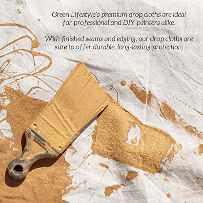 All Purpose Canvas Drop Cloths - Drop Cloth for Painting, Floor Cover, Heavy Duty Protection for Furniture & Surfaces, Reusable Painters Canvas Tarp for Renovation & Home (2 Pack 6x9) - size: 2 Pack - 6x9