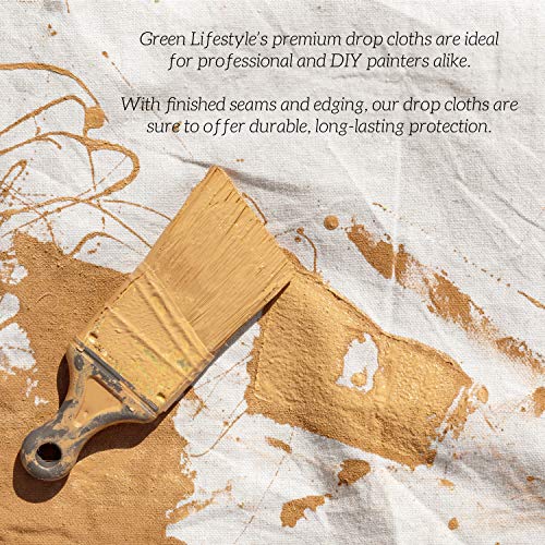 All Purpose Canvas Drop Cloths - Drop Cloth for Painting, Floor Cover, Heavy Duty Protection for Furniture & Surfaces, Reusable Painters Canvas Tarp for Renovation (9x12) - size: 1 Pack - 9x12