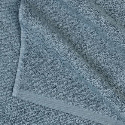 Cleanbear Cotton Hand Towels with Wavy Pattern, 4-Pack, 13 x 28 Inch | Quick Dry & Lightweight Hand Towels for Bathroom, Kitchen, Gym, Blue-Gray - color: Blue-gray