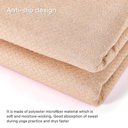 Hot Yoga Towel with Grip Dot, Non Slip Sweat Absorbent Microfiber Yoga Mat Towels for Hot Yoga, Pilates, Fitness and Workout 72inch x 24inch - color: Peachy Pink