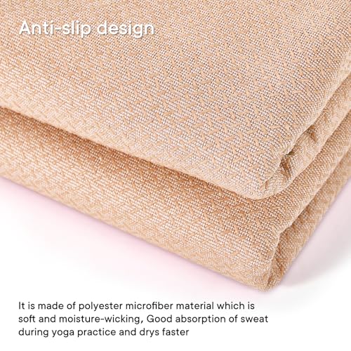 Hot Yoga Towel with Grip Dot, Non Slip Sweat Absorbent Microfiber Yoga Mat Towels for Hot Yoga, Pilates, Fitness and Workout 72inch x 24inch - color: Peachy Pink