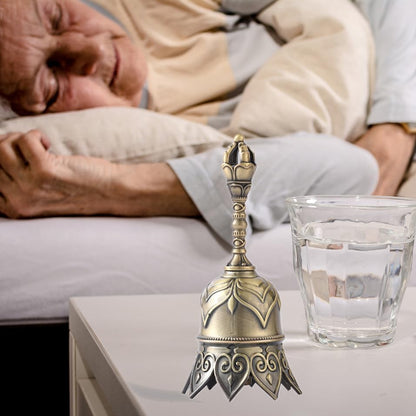 Super Loud Lotus Brass Hand Call Bell Ringing Dinner Bell(Bronze) | Hand Bells for Seniors Bedside, Teacher Classroom School Bell, Wedding Bell, Tibetan Meditation Bell, Gift for Bedridden Mom