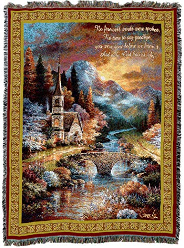 Pure Country Weavers Early Service Blanket by James Lee - No Farewell Words were Spoken - Sympathy Bereavement Gift Tapestry Throw Woven from Cotton - Made in the USA (72x54) - color: Early Service, size: 72" x 54"